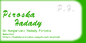 piroska hadady business card